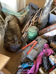 Tools box antique trunk sticks