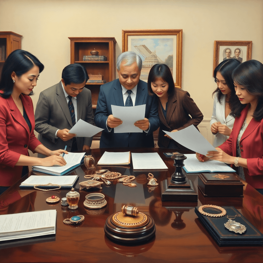 A team of appraisers reviewing court litigation appraisal review.