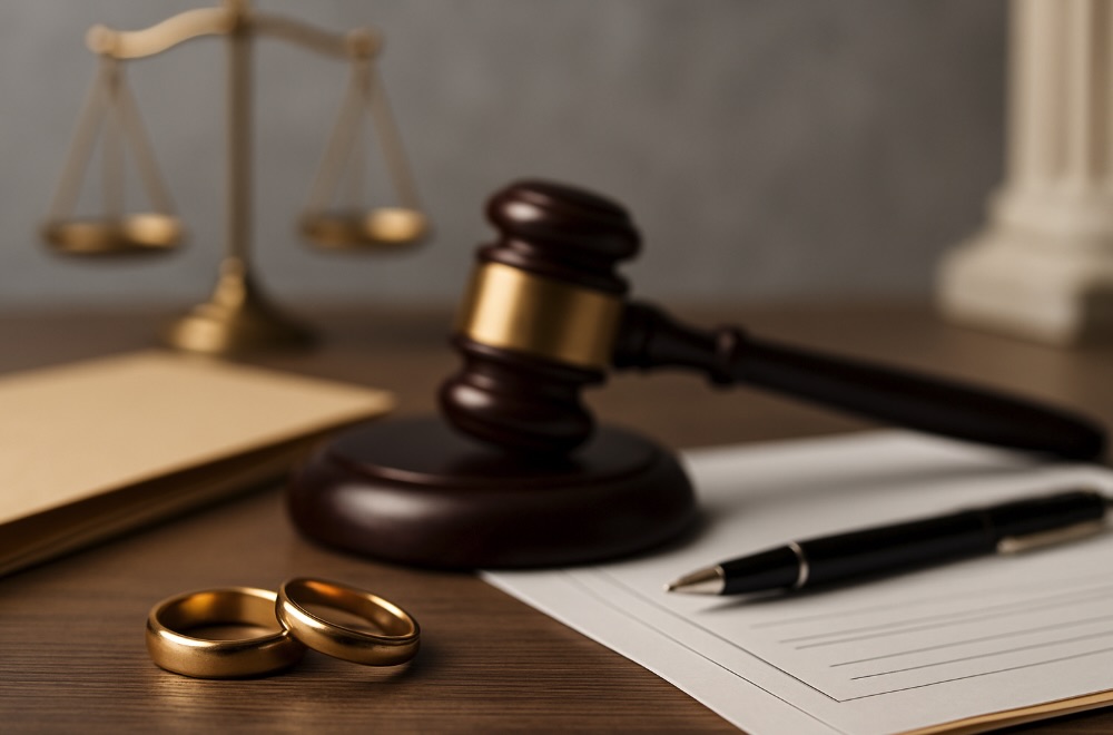 Divorce appraisal concept with gavel, wedding rings, and legal documents in Riverside, California Divorce appraisal concept with gavel, wedding rings, and legal documents in Riverside, California