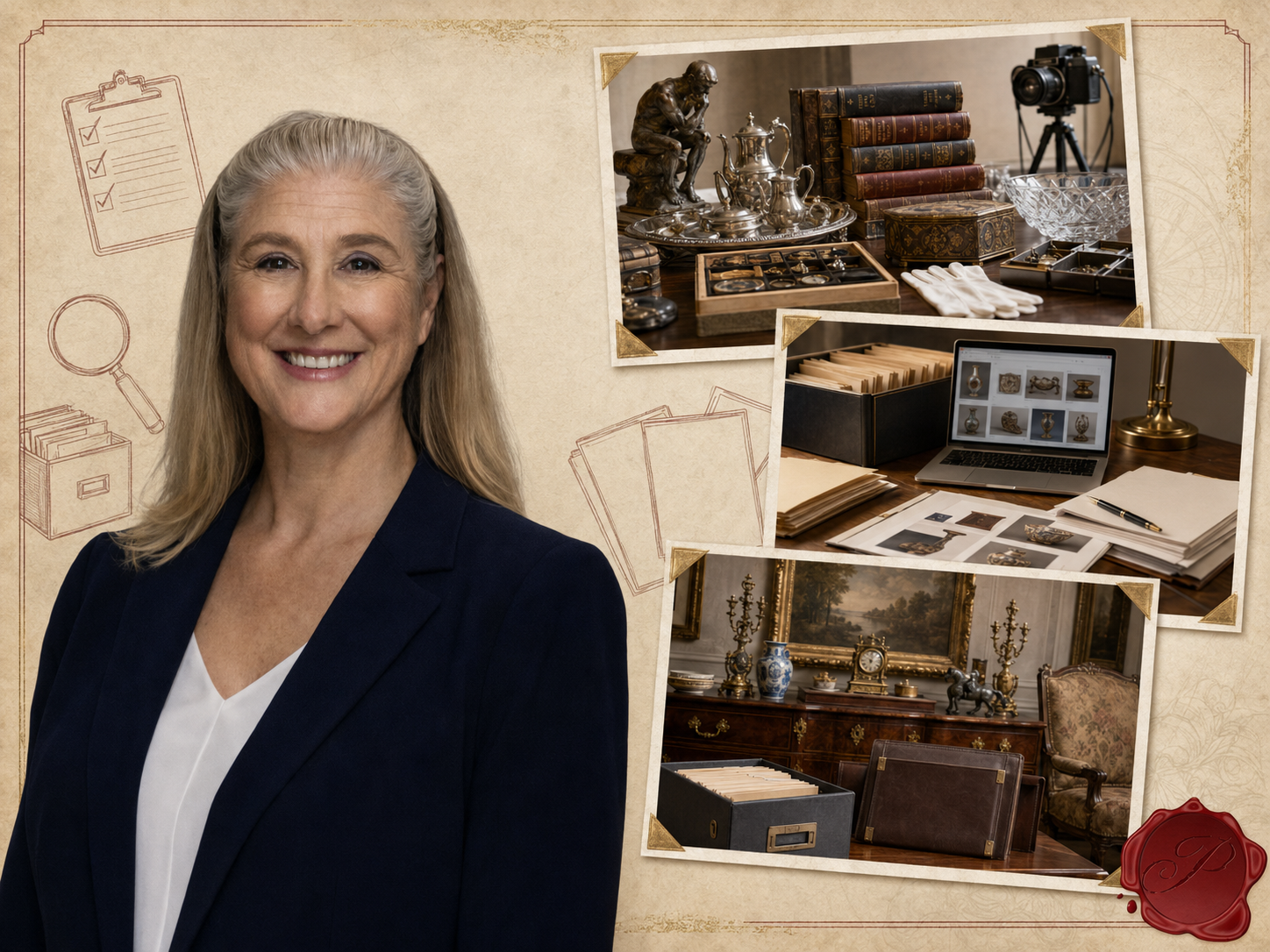Becky Hogge preparing estate tax, probate and household inventory appraisals in Texas