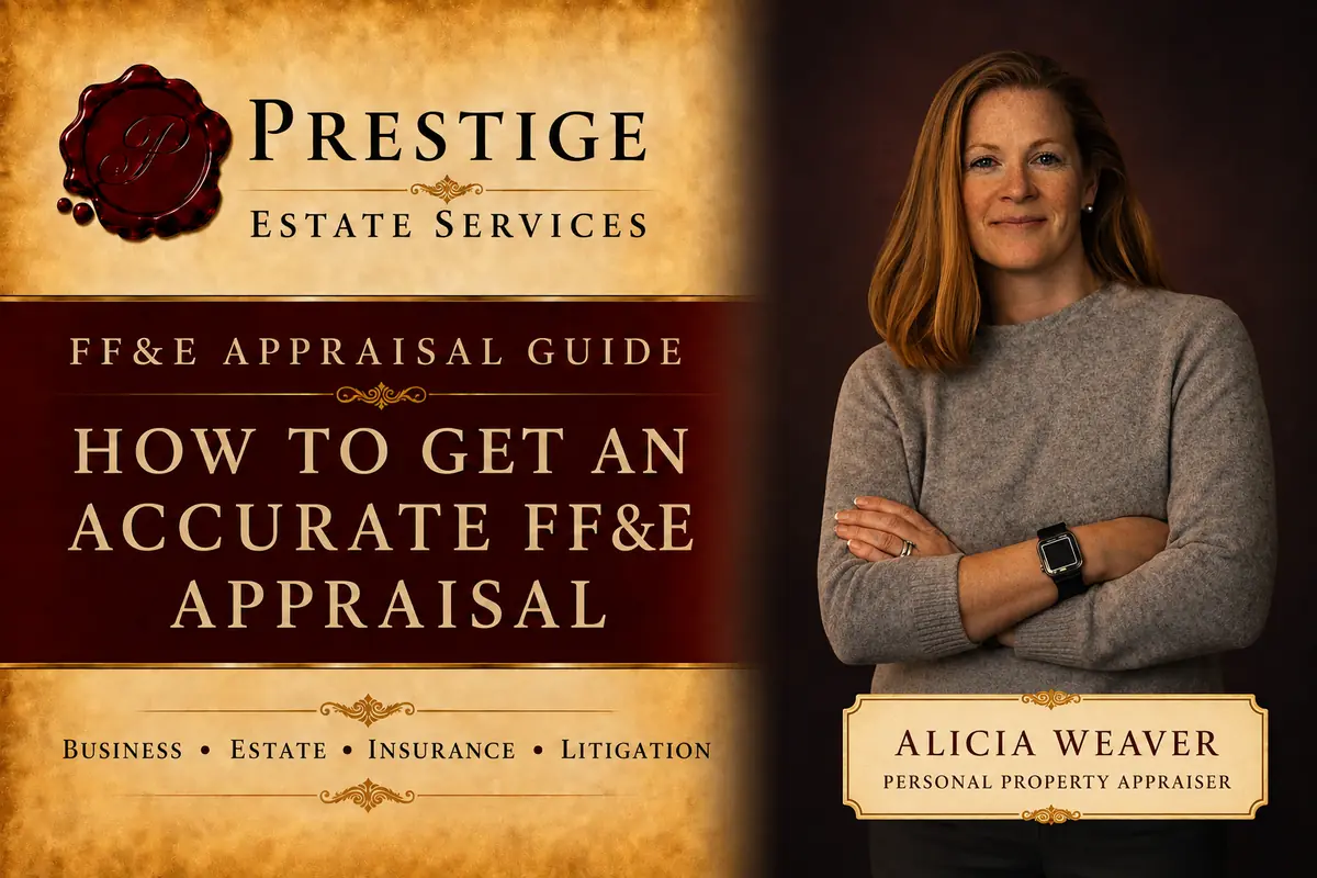 Alicia Weaver presenting a guide to accurate furniture, fixtures, and equipment appraisals for business, estate, insurance, and litigation purposes