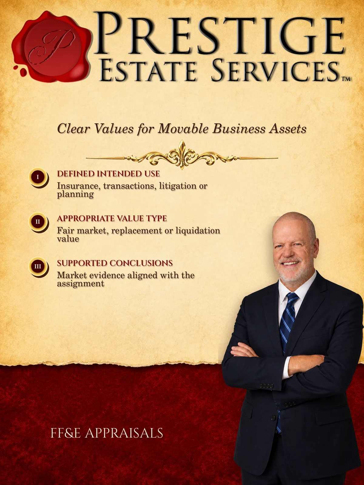 Edward Kitson presenting professional FF&E appraisal services