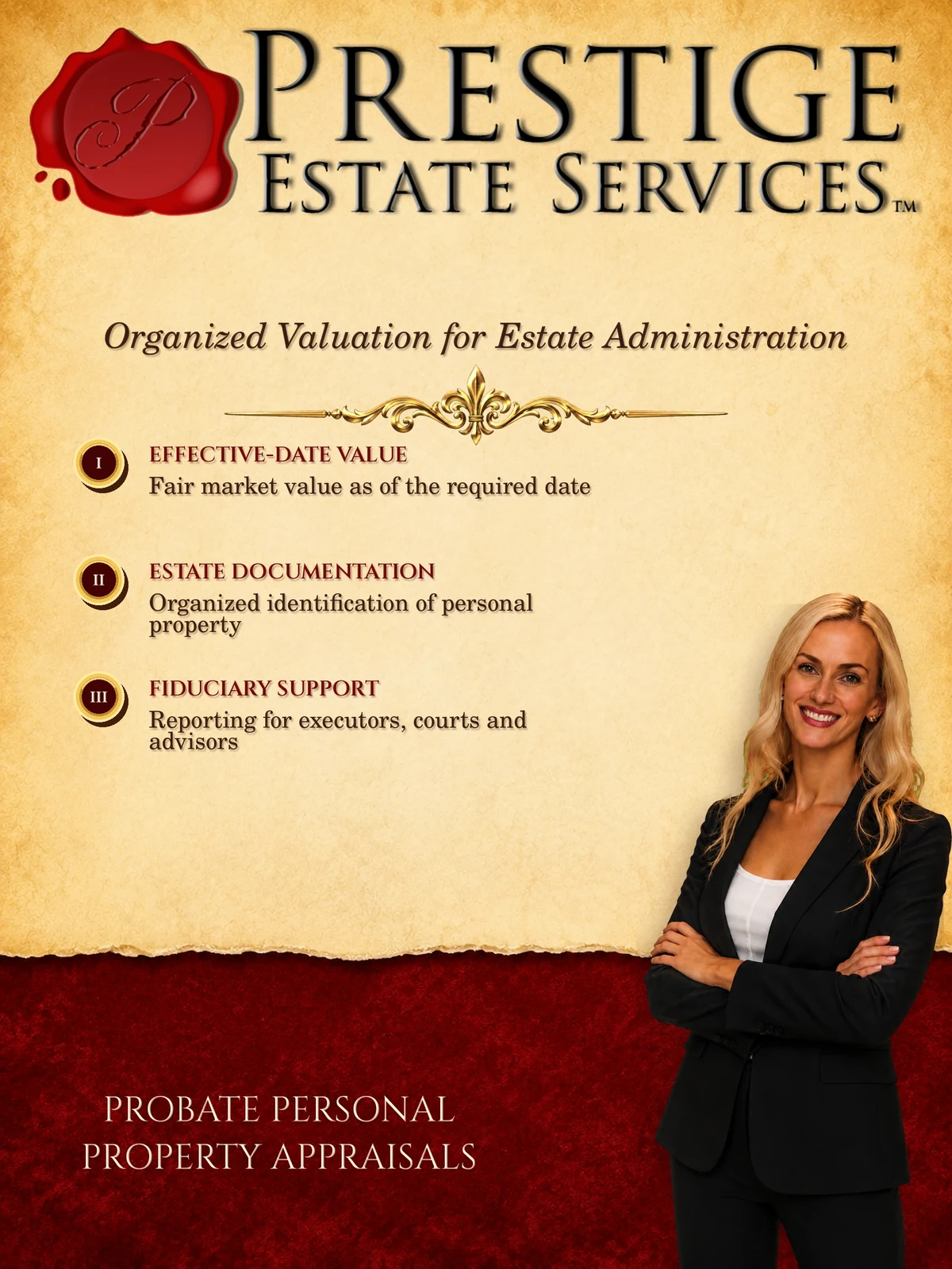 Irina Ivanova providing probate personal property appraisals