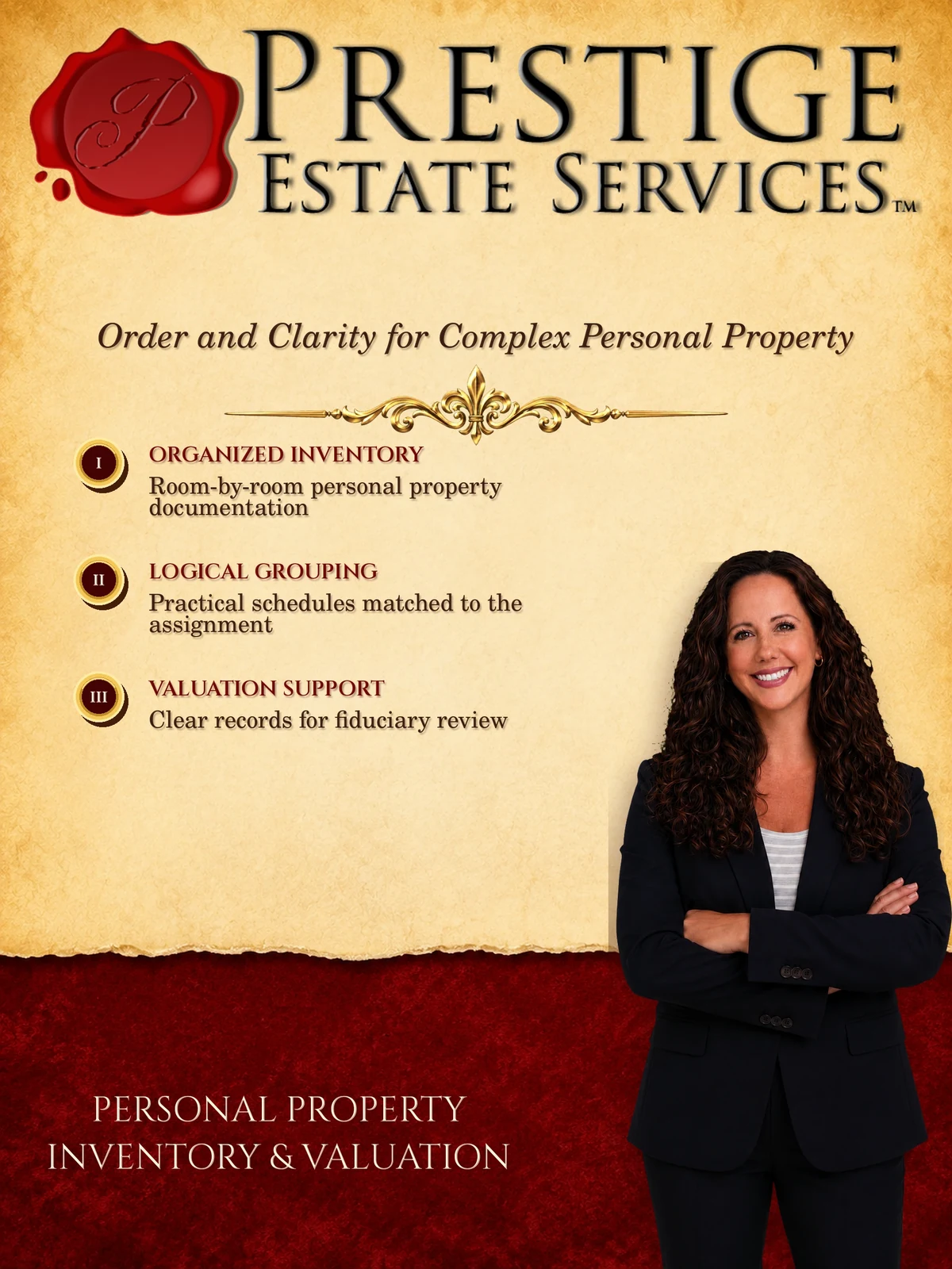 Ashley Stokke providing personal property inventory and valuation services