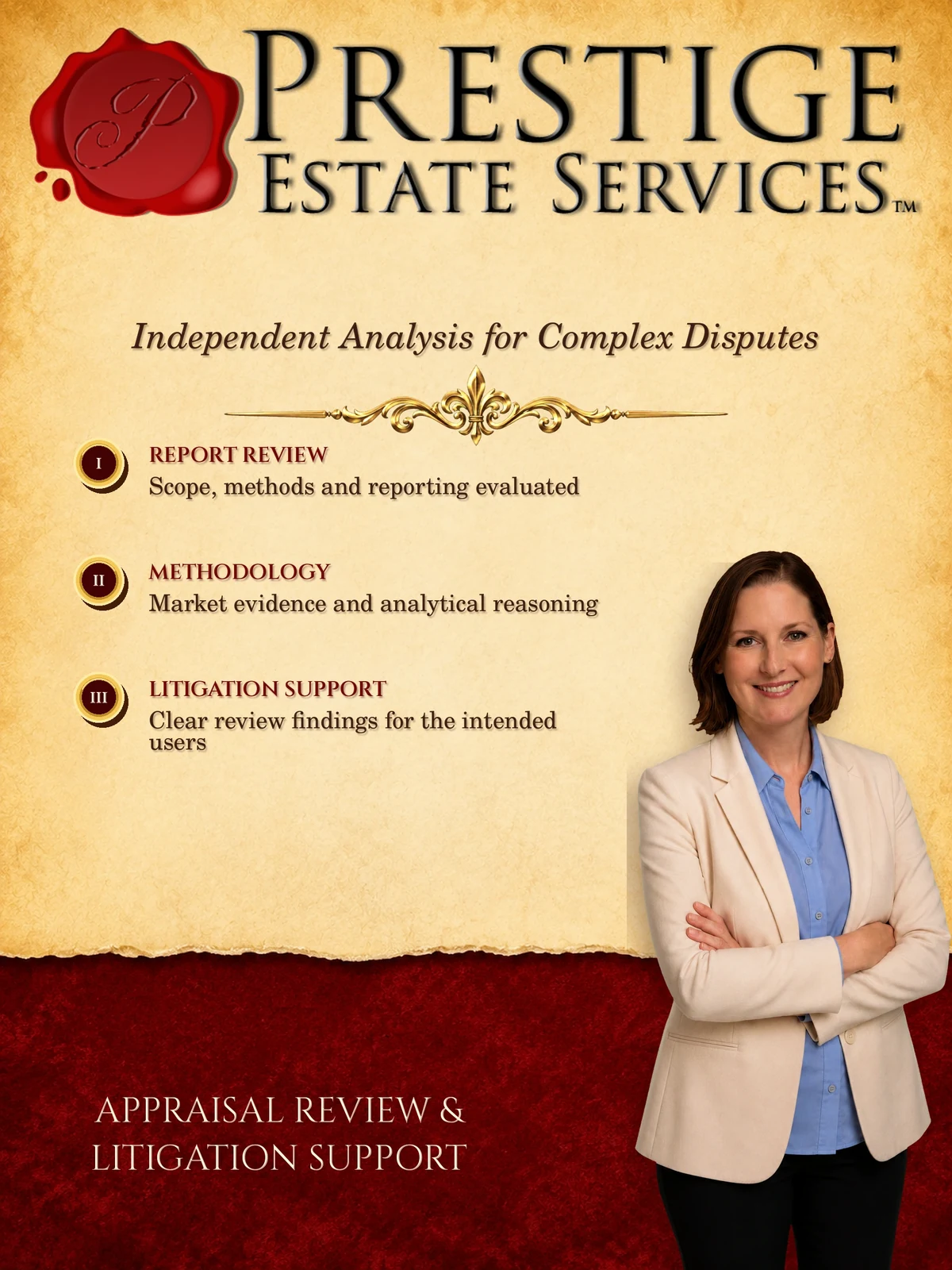 Anastasia Eikenberry providing personal property appraisal review and litigation support