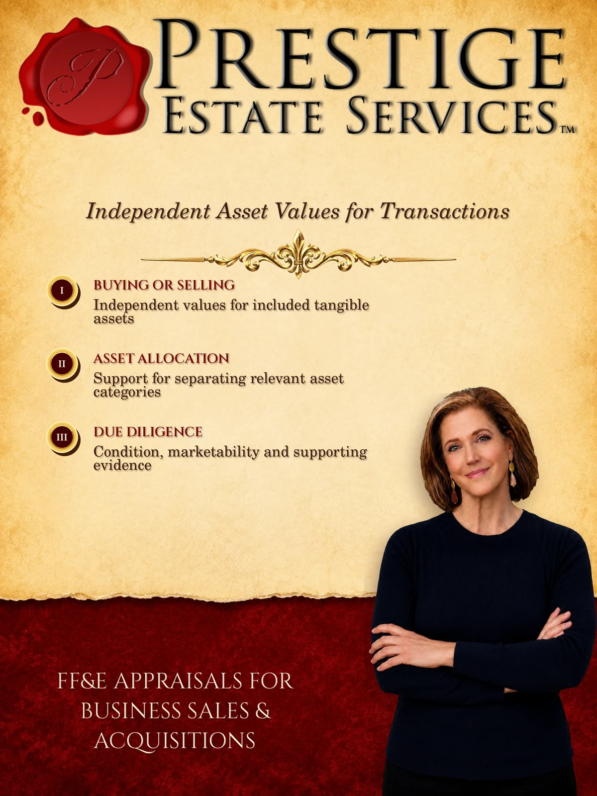 Brenda Blackmon presenting FF&E appraisals for business sales and acquisitions
