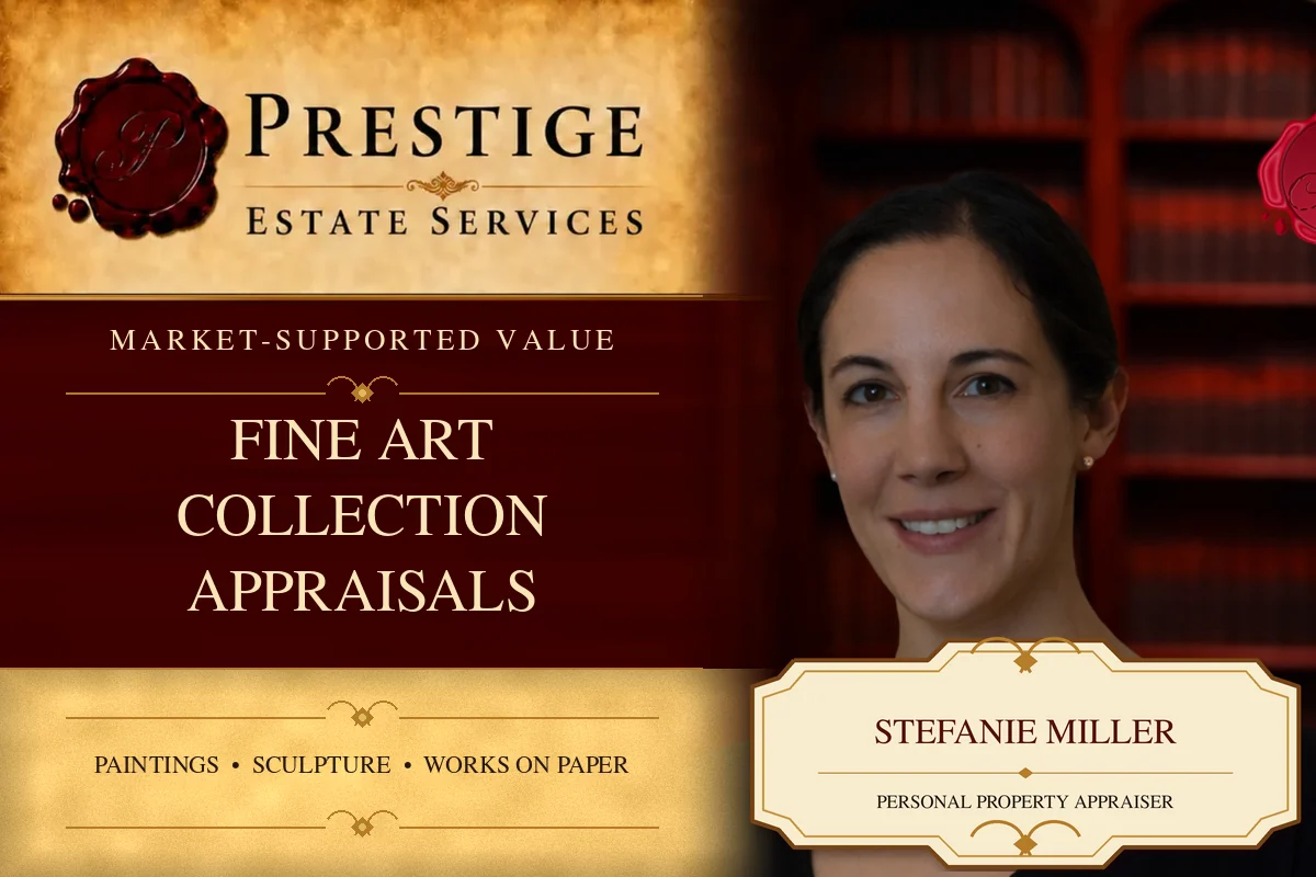 Stefanie Miller on the Prestige Estate Services art appraisal card.