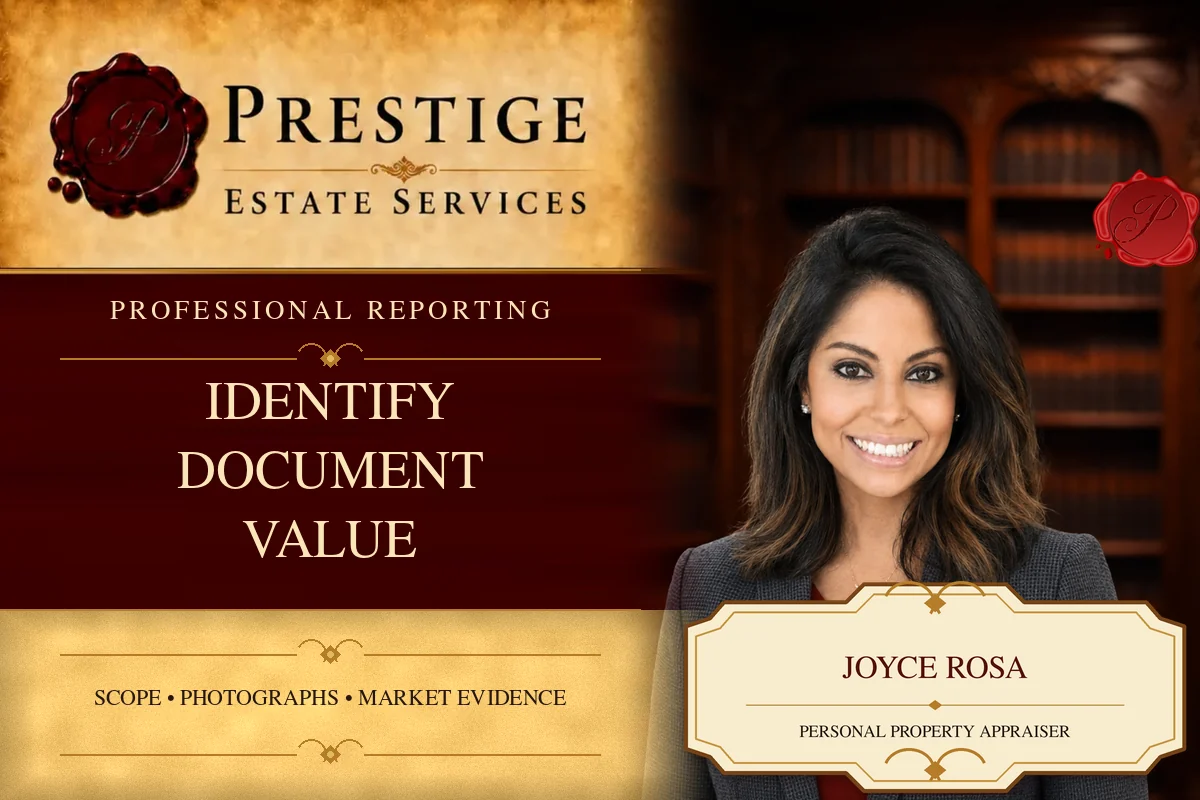 Art appraisal report process with Prestige Estate Services appraiser Joyce Rosa