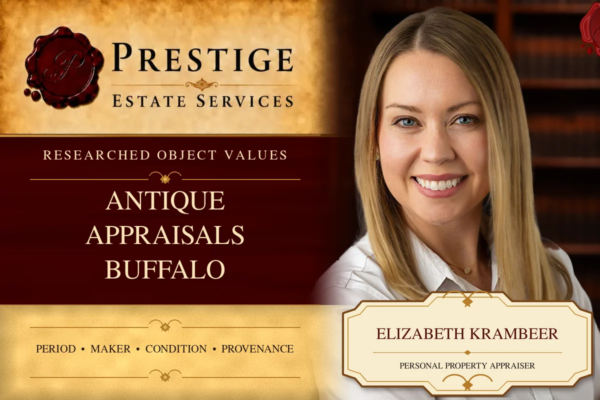 Elizabeth Krambeer on the Prestige Estate Services antique appraisal card.