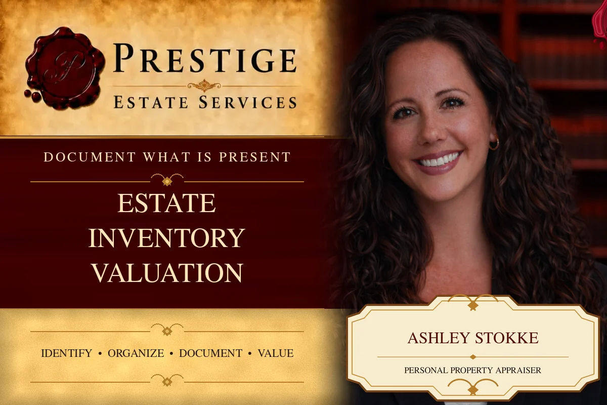 Ashley Stokke on the Prestige Estate Services estate inventory and valuation report card.