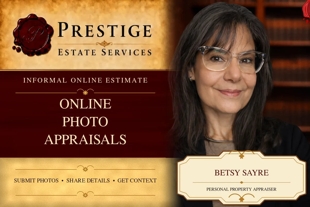 Betsy Sayre on the Prestige Estate Services online photo appraisal card.
