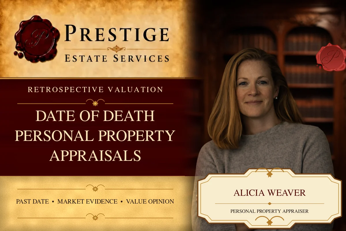 Alicia Weaver of Prestige Estate Services with a date of death personal property appraisal overview