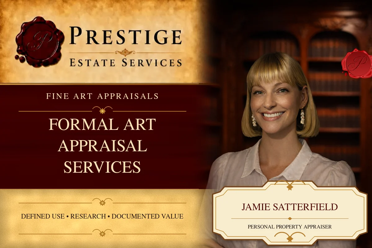 Formal art appraisal services with Prestige Estate Services appraiser Jamie Satterfield