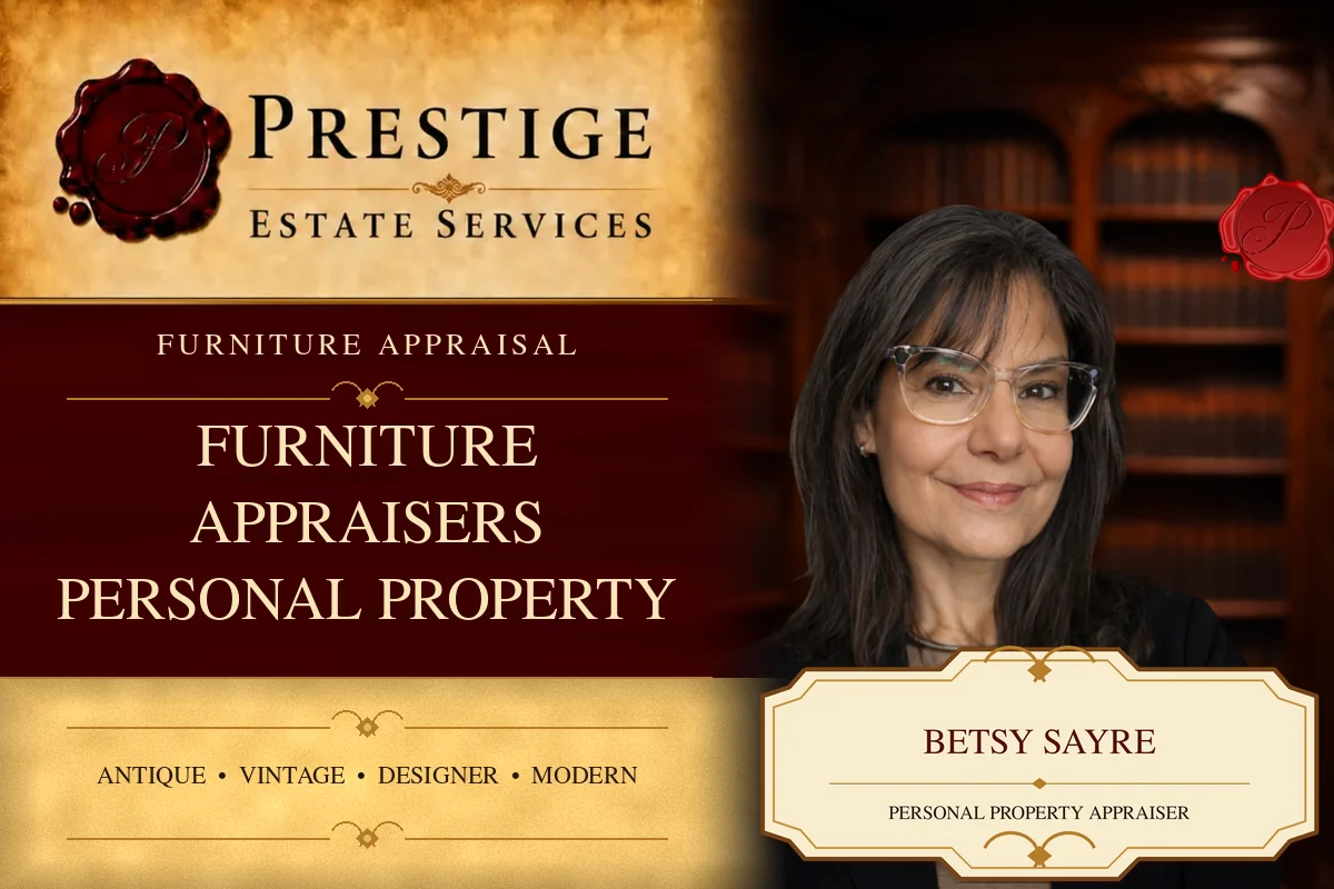 Betsy Sayre of Prestige Estate Services supporting furniture appraisal services for personal property