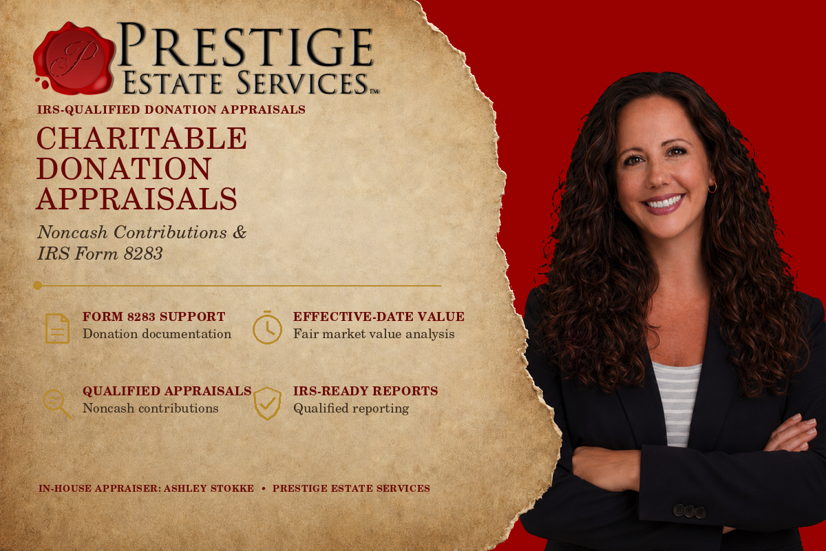 IRS charitable donation appraisals and Form 8283 personal property valuation
