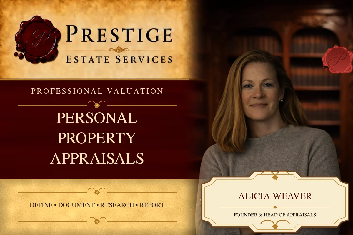 Alicia Weaver featured on the Prestige Estate Services Personal Property Appraisals card