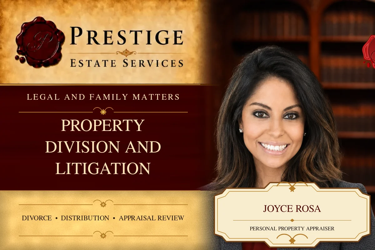 Joyce Rosa of Prestige Estate Services with property division and litigation appraisal topics