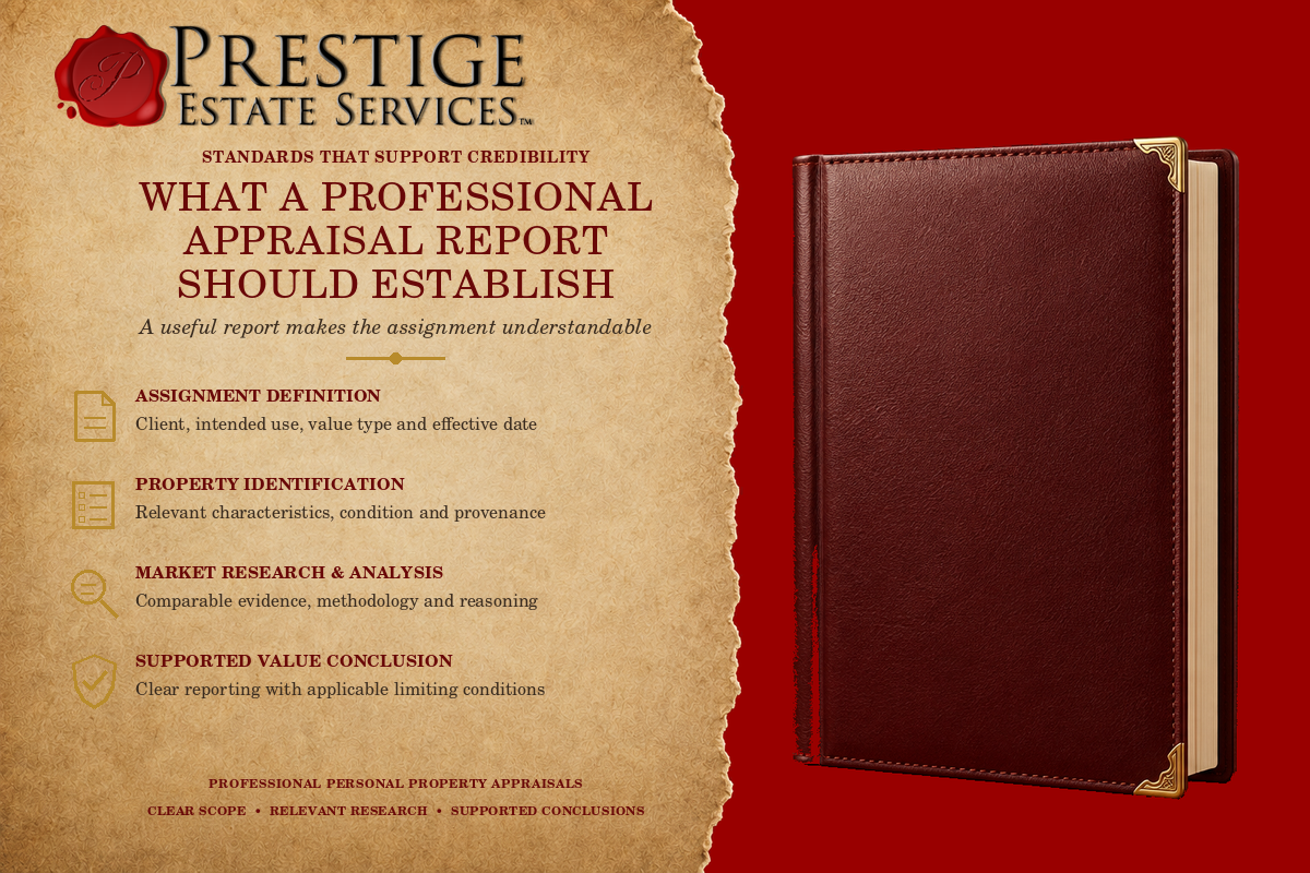 What a professional personal property appraisal report should establish