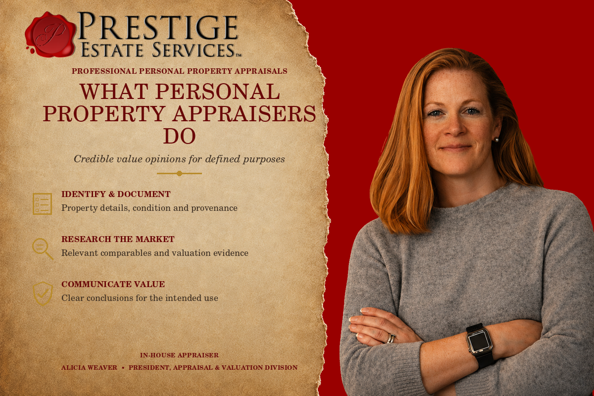 Alicia Weaver explaining what personal property appraisers do