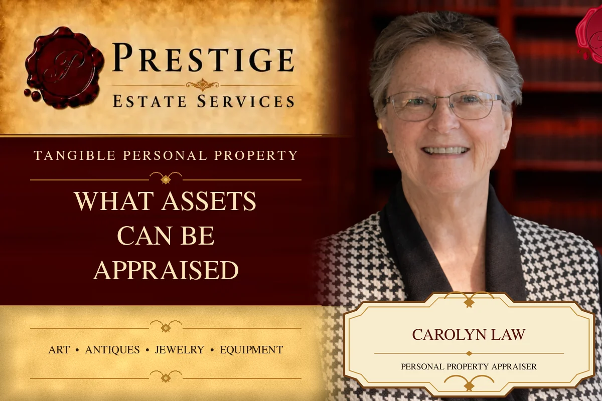 Carolyn Law of Prestige Estate Services with personal property categories for government asset appraisals