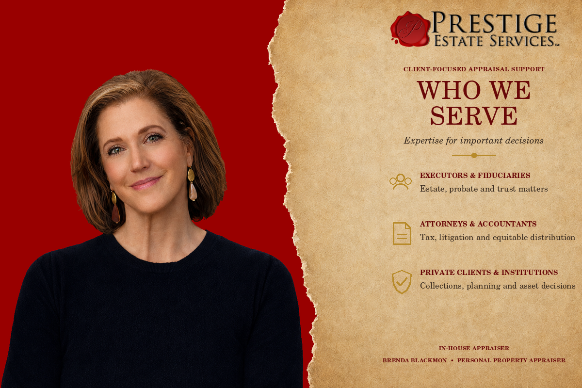 Brenda Blackmon representing the clients served by Prestige Estate Services