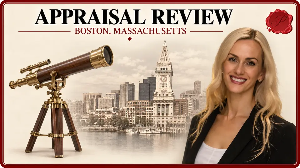 Appraisal review in Boston, Massachusetts, with telescope, Custom House Tower and a Prestige appraiser.