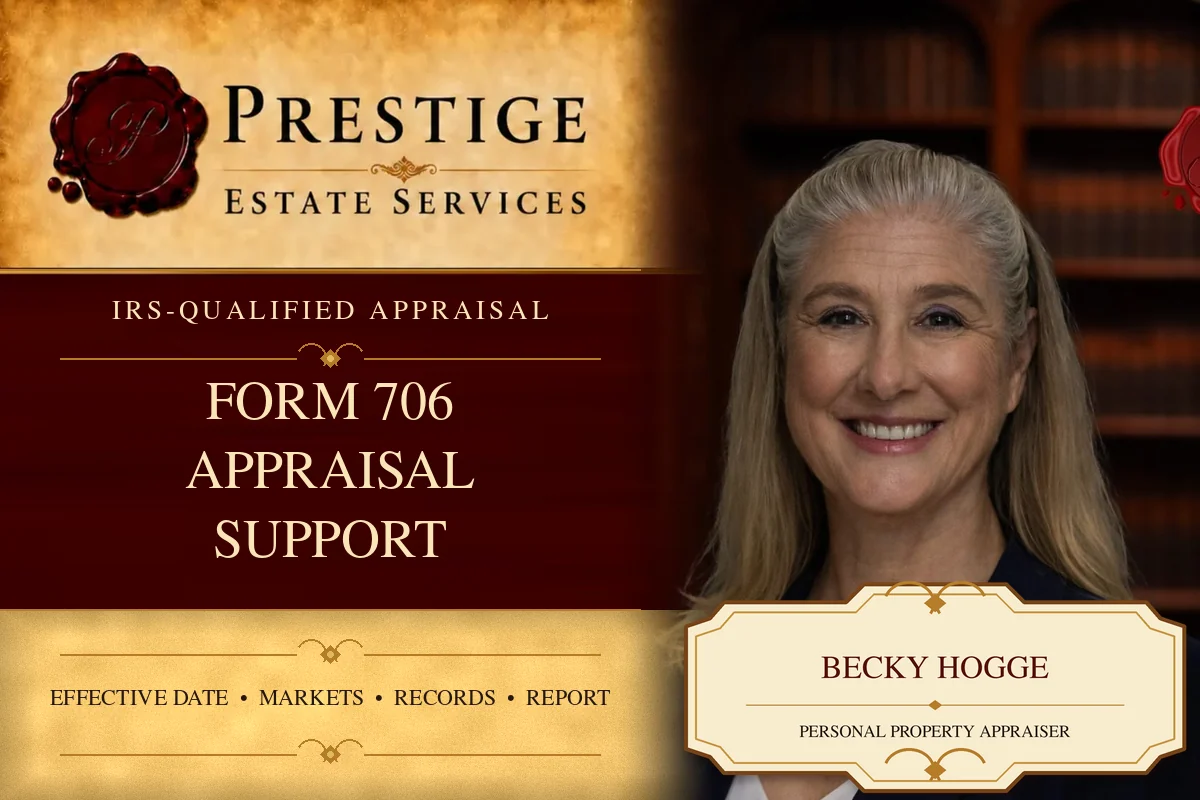 Becky Hogge on the Prestige Estate Services form 706 appraisal support appraisal card.