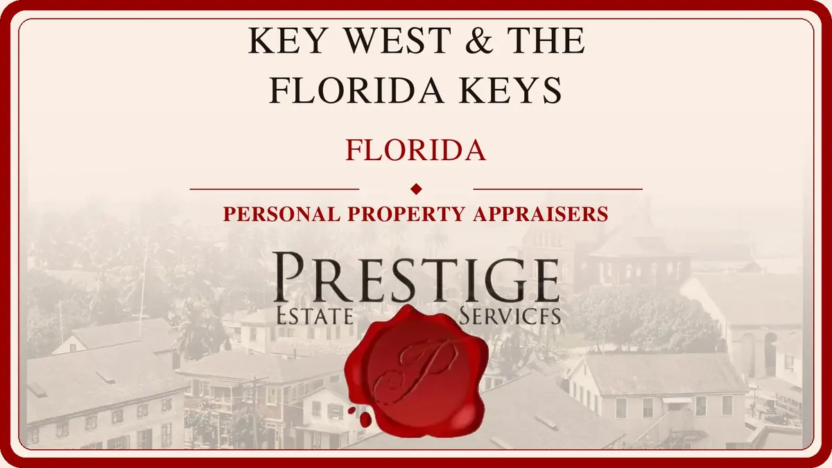 Personal property appraisers in Key West and the Florida Keys, Florida, with a historic view of the Key West Custom House and harbor.